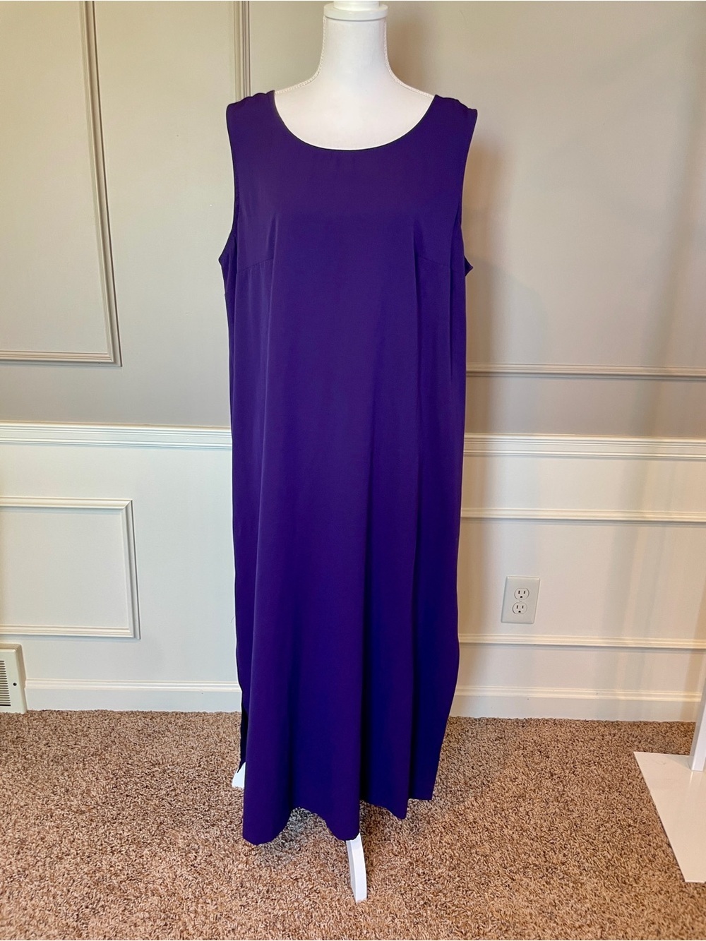 Jessica Howard 16 Vintage 90s sleeveless maxi dress purple rayon lagenlook USA